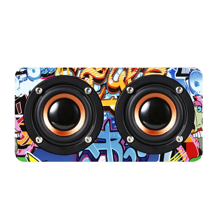 M5 Multifunctional Desktop Wooden Bluetooth Speaker Wireless Loudspeaker(Graffiti Color) - Desktop Speaker by PMC TechLife | Online Shopping South Africa | PMC TechLife