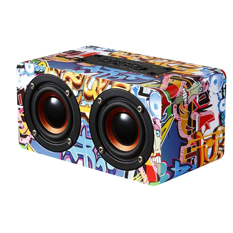 M5 Multifunctional Desktop Wooden Bluetooth Speaker Wireless Loudspeaker(Graffiti Color) - Desktop Speaker by PMC TechLife | Online Shopping South Africa | PMC TechLife