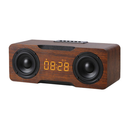 M8C Multifunctional Alarm Clock Bluetooth Speaker(Dark Brown) - Desktop Speaker by PMC Jewellery | Online Shopping South Africa | PMC Jewellery