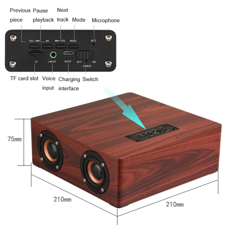 Q5 Home Computer TV Wooden Wireless Bluetooth Speaker(Black Walnut) - Desktop Speaker by PMC TechLife | Online Shopping South Africa | PMC TechLife