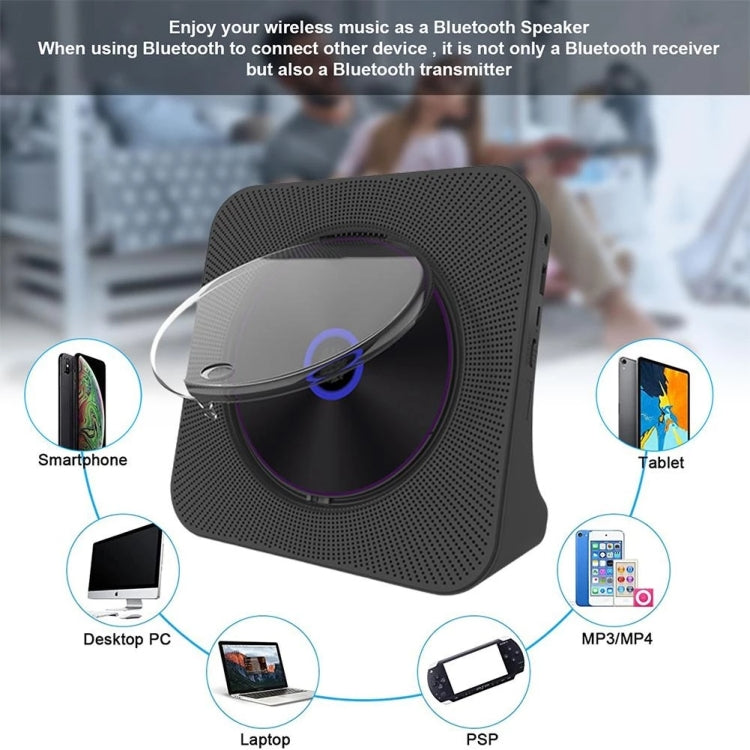 Kecag KC-806 2A Retro Bluetooth Music Disc Album CD Player, Specification:Plug-in Version(Black) - DVD & LCD Player by Kecag | Online Shopping South Africa | PMC TechLife | Buy Now Pay Later Mobicred