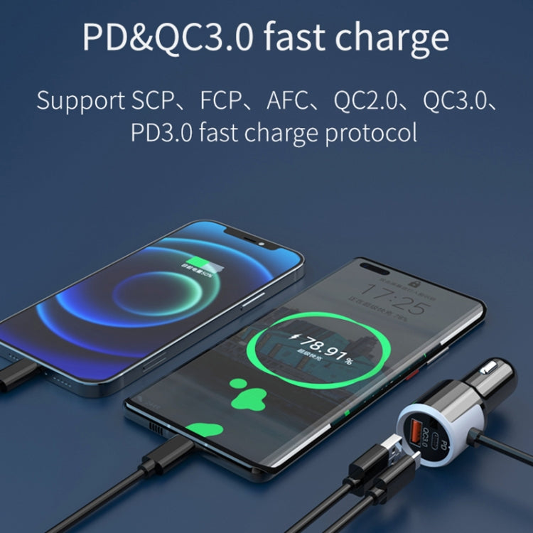 SC03 76W Output PD / QC3.0 Fast Charge Extended Car Charger - Car Charger by PMC Jewellery | Online Shopping South Africa | PMC Jewellery