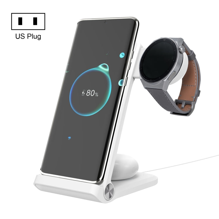 NILLKIN NKT12 3-in-1 Wireless Charger with Samsung Watch Charger, Plug Type:US Plug(White) - Wireless Charger by NILLKIN | Online Shopping South Africa | PMC Jewellery | Buy Now Pay Later Mobicred