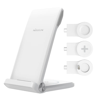 NILLKIN NKT12 3-in-1 Wireless Charger with Samsung Watch Charger, Plug Type:US Plug(White) - Wireless Charger by NILLKIN | Online Shopping South Africa | PMC Jewellery | Buy Now Pay Later Mobicred