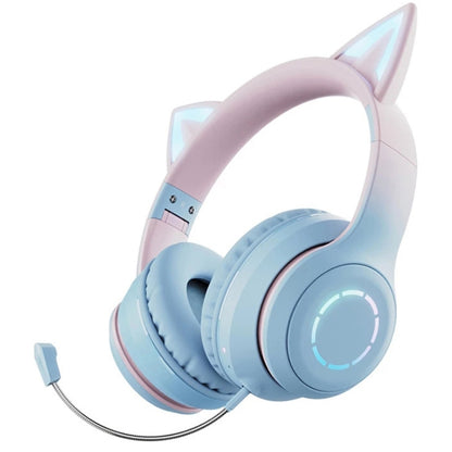 BT029C RGB Dual Modes Cat Ear Wireless Bluetooth Headphone(Blue) - Headset & Headphone by PMC Jewellery | Online Shopping South Africa | PMC Jewellery