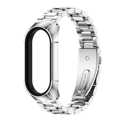 For Xiaomi Mi Band 7 / 7 NFC MIJOBS Stainless Steel Watch Band, Style:TF2 Tri-Bead(Silver) - Watch Bands by MIJOBS | Online Shopping South Africa | PMC Jewellery | Buy Now Pay Later Mobicred