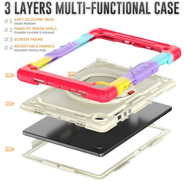 For Samsung Galaxy Galaxy Tab A8 Bracelet Holder Silicone + PC Tablet Case(Colorful Red) - free shipping - PMC TechLife - Order now!