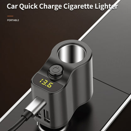 C03 Dual USB Fast Charge Car Charger Voltage Detection with Independent Switch(Black) - Car Charger by PMC Jewellery | Online Shopping South Africa | PMC Jewellery