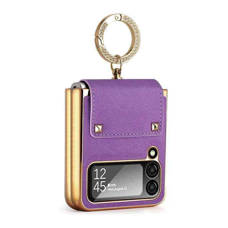 For Samsung Galaxy Z Flip4 5G GKK Colorful PU Phone Case with Ring Holder(Purple) - Galaxy Z Flip4 5G Cases by GKK | Online Shopping South Africa | PMC Jewellery