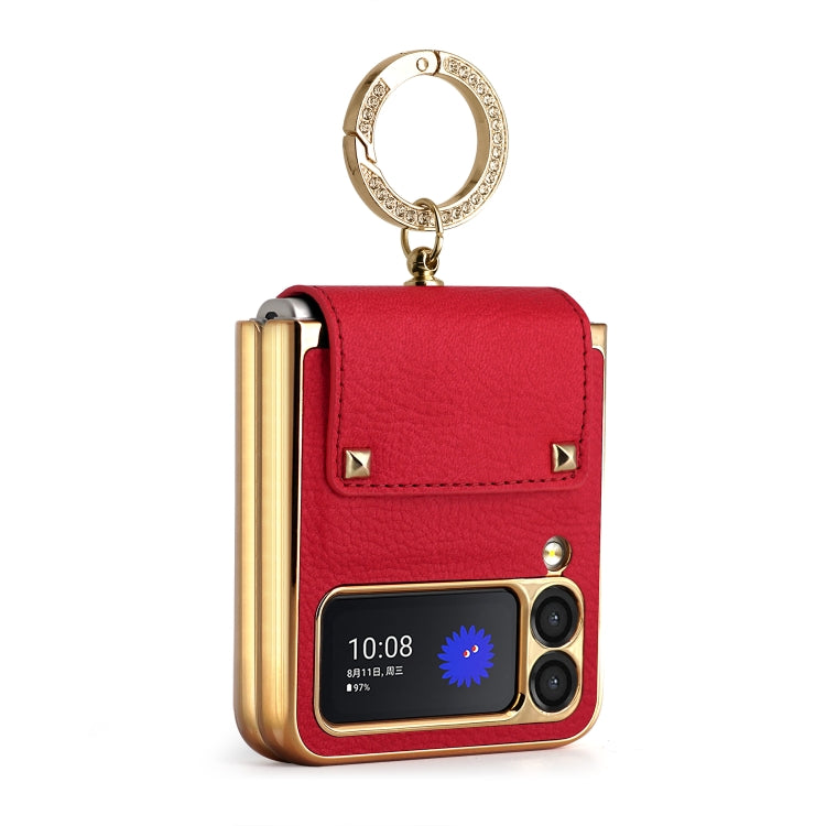 For Samsung Galaxy Z Flip3 5G GKK Colorful PU Phone Case with Ring Holder(Red) - Galaxy Phone Cases by GKK | Online Shopping South Africa | PMC Jewellery | Buy Now Pay Later Mobicred