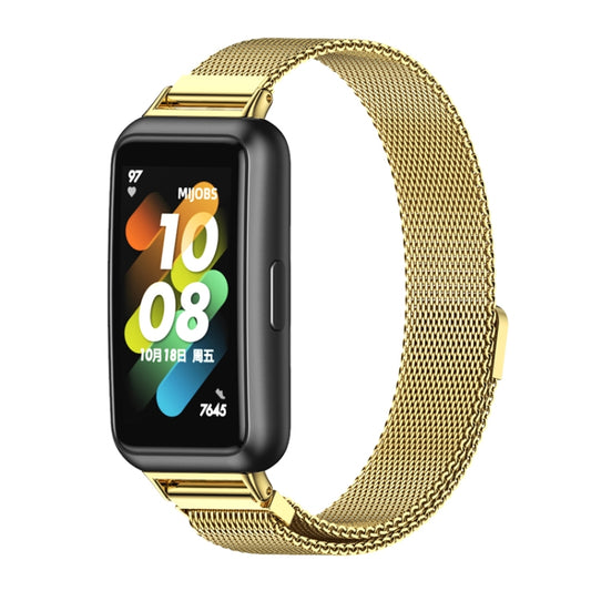 For Huawei Band 7 / 7 NFC MIJOBS Milan Magnetic Stainless Steel Watch Band(Gold) - Watch Bands by MIJOBS | Online Shopping South Africa | PMC Jewellery | Buy Now Pay Later Mobicred