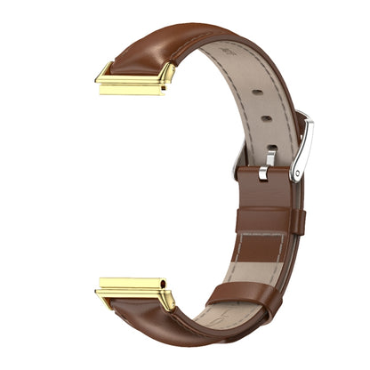 For Huawei Band 7 / 7 NFC MIJOBS Cowhide Leather Watch Band(Brown Gold) - Watch Bands by MIJOBS | Online Shopping South Africa | PMC Jewellery | Buy Now Pay Later Mobicred