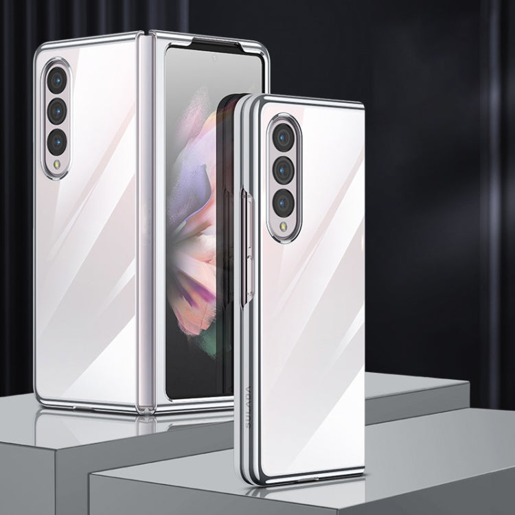 For Samsung Galaxy Z Fold4 SULADA Shockproof Plating PC Transparent Protective Case(Silver) - Galaxy Z Fold4 5G Cases by SULADA | Online Shopping South Africa | PMC TechLife