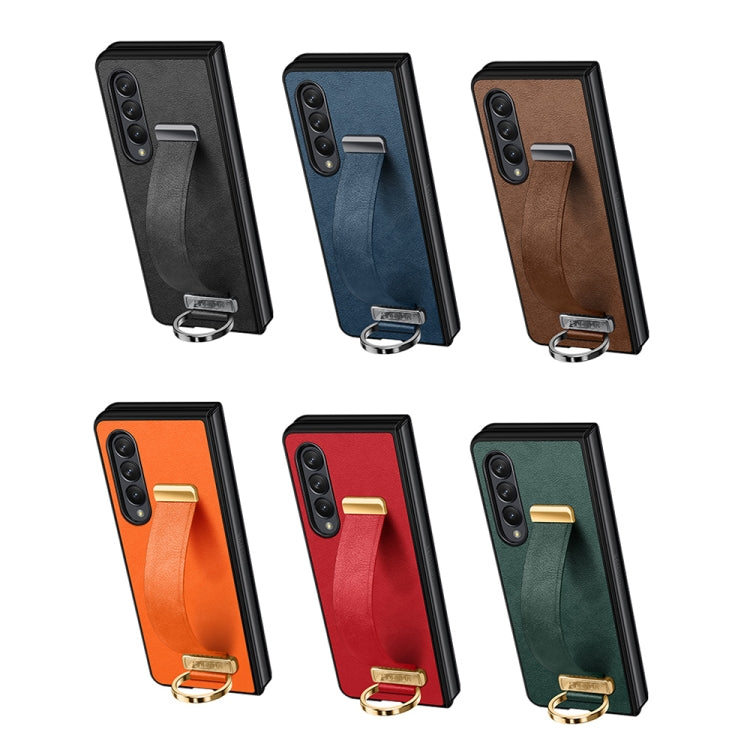 For Samsung Galaxy Z Fold4 SULADA Cool Series PC + Leather Texture Skin Feel Shockproof Phone Case(Orange) - Galaxy Z Fold4 5G Cases by SULADA | Online Shopping South Africa | PMC TechLife