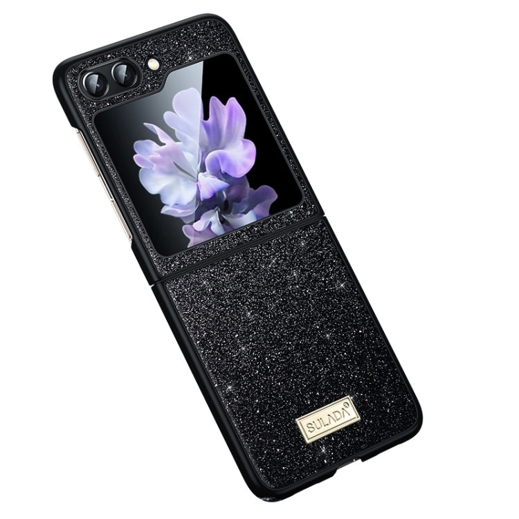 For Samsung Galaxy Z Flip5 SULADA Shockproof TPU + Handmade Leather Phone Case(Black) - Galaxy Z Flip5 Cases by SULADA | Online Shopping South Africa | PMC Jewellery