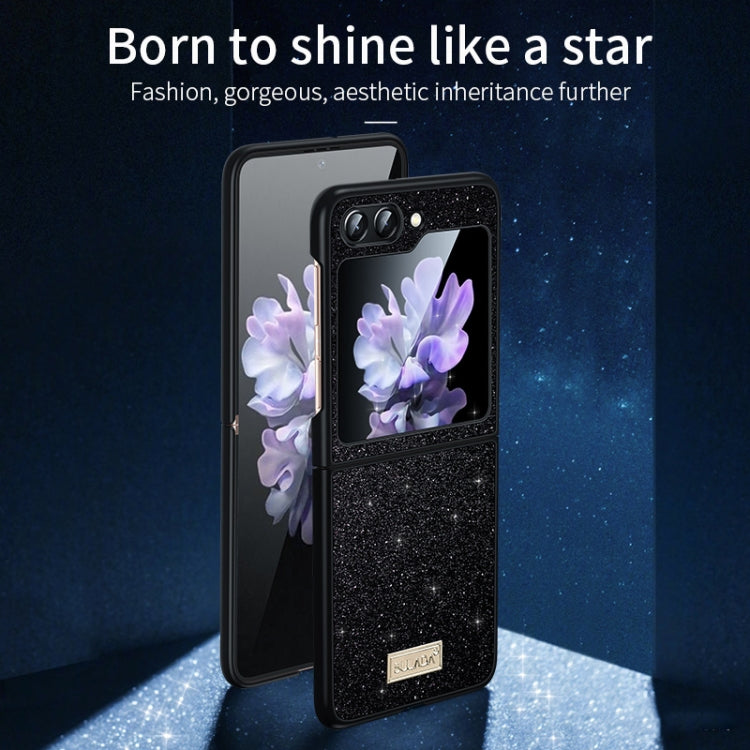 For Samsung Galaxy Z Flip5 SULADA Shockproof TPU + Handmade Leather Phone Case(Black) - Galaxy Z Flip5 Cases by SULADA | Online Shopping South Africa | PMC TechLife