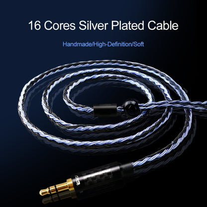 CVJ V3 1.2m 16 Cores Silver-plated 3.5mm Earphone Cable, Style:0.75mm(Silver-Blue) - Cable & Splitter by CVJ | Online Shopping South Africa | PMC Jewellery | Buy Now Pay Later Mobicred