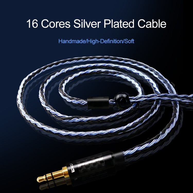 CVJ V3 1.2m 16 Cores Silver-plated 3.5mm Earphone Cable, Style:0.75mm(Silver) - Cable & Splitter by CVJ | Online Shopping South Africa | PMC Jewellery | Buy Now Pay Later Mobicred