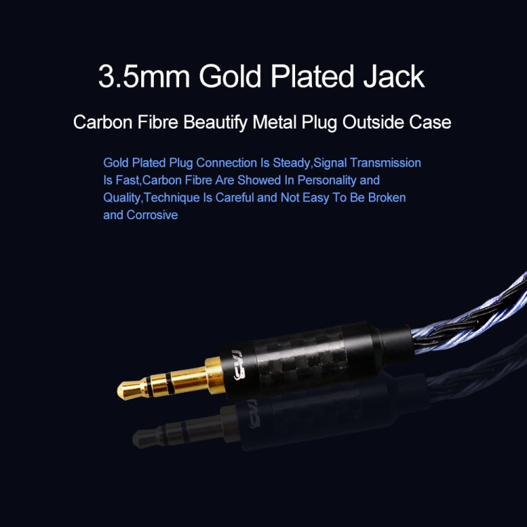 CVJ V3 1.2m 16 Cores Silver-plated 3.5mm Earphone Cable, Style:0.75mm(Silver-Blue) - Cable & Splitter by CVJ | Online Shopping South Africa | PMC Jewellery | Buy Now Pay Later Mobicred