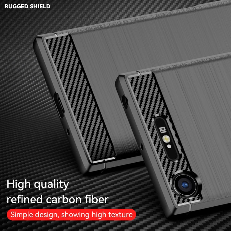 For Sony Xperia XZ1 Brushed Texture Carbon Fiber TPU Phone Case(Black) - Sony Cases by PMC Jewellery | Online Shopping South Africa | PMC Jewellery