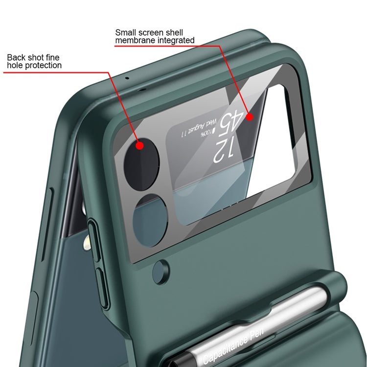 For Samsung Galaxy Z Flip4 GKK Magnetic Full Coverage Phone Flip Case with Pen(Forest Green) - Galaxy Z Flip4 5G Cases by GKK | Online Shopping South Africa | PMC TechLife