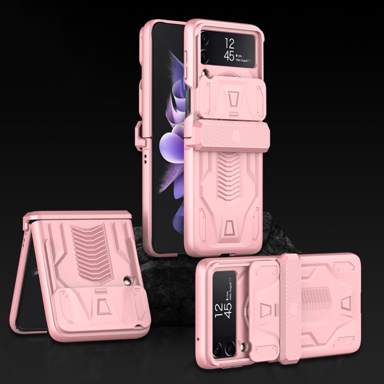 For Samsung Galaxy Z Flip4 GKK Sliding Camshield Magnetic Armor Flip Phone Case(Sweet Pink) - Galaxy Z Flip4 5G Cases by GKK | Online Shopping South Africa | PMC Jewellery | Buy Now Pay Later Mobicred