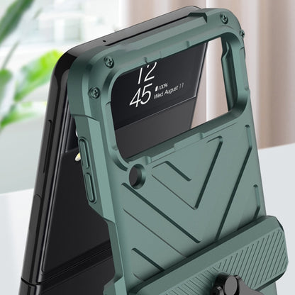 For Samsung Galaxy Z Flip4 GKK Sliding Camshield Magnetic Armor Flip Phone Case(Forest Green) - Galaxy Z Flip4 5G Cases by GKK | Online Shopping South Africa | PMC Jewellery | Buy Now Pay Later Mobicred