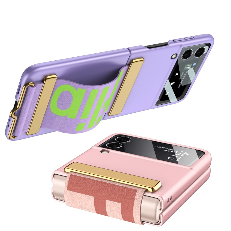 For Samsung Galaxy Z Flip4 GKK Ultra-thin Full Coverage Phone Flip Case with Wristband(Purple) - Galaxy Z Flip4 5G Cases by GKK | Online Shopping South Africa | PMC Jewellery