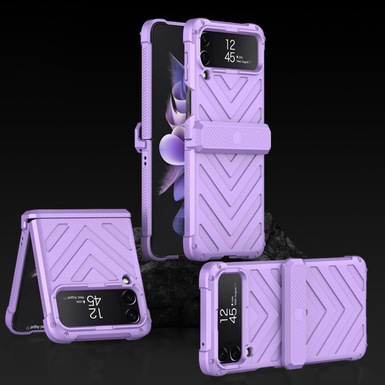 For Samsung Galaxy Z Flip4 GKK Magnetic Folding Swivel Armored Phone Case with Hinges(Purple) - Galaxy Z Flip4 5G Cases by GKK | Online Shopping South Africa | PMC Jewellery | Buy Now Pay Later Mobicred