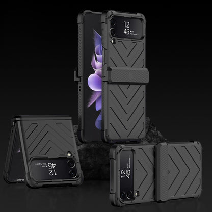 For Samsung Galaxy Z Flip4 GKK Magnetic Folding Swivel Armored Phone Case with Hinges(Black) - Galaxy Z Flip4 5G Cases by GKK | Online Shopping South Africa | PMC Jewellery | Buy Now Pay Later Mobicred