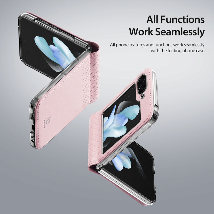 For Samsung Galaxy Z Flip5 5G DUX DUCIS Bril Series PU + TPU Phone Case(Pink) - Galaxy Z Flip5 Cases by DUX DUCIS | Online Shopping South Africa | PMC Jewellery | Buy Now Pay Later Mobicred