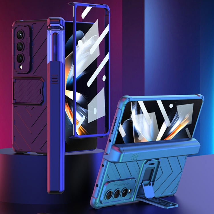 For Samsung Galaxy Z Fold4 GKK Integrated Magnetic Armor Flip Phone Case With Pen Box(Silver) - free shipping - PMC TechLife - Order now!