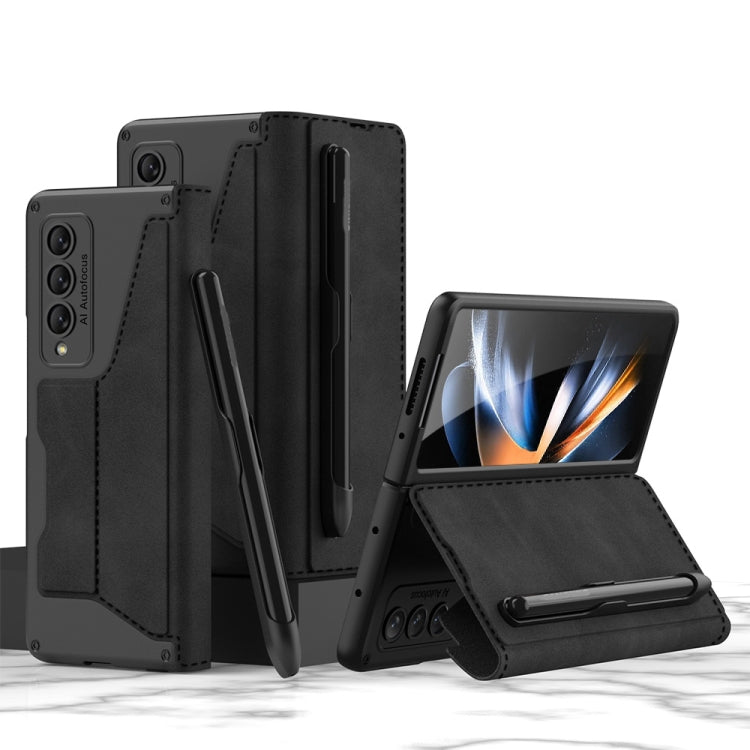 For Samsung Galaxy Z Fold4 GKK Armor Flip Leather Phone Case with Pen Slots(Black) - Galaxy Z Fold4 5G Cases by GKK | Online Shopping South Africa | PMC TechLife | Buy Now Pay Later Mobicred