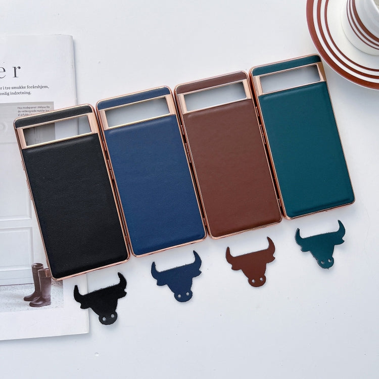 For Google Pixel 7 Genuine Leather Xiaoya Series Nano Electroplating Phone Case(Dark Green) - free shipping - PMC TechLife - Order now!