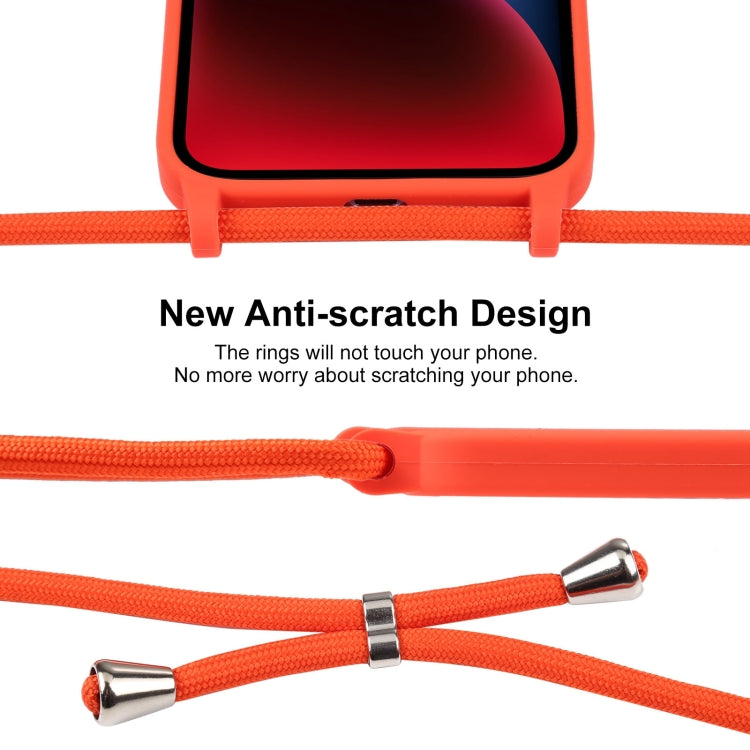 For iPhone 14 Crossbody Lanyard Liquid Silicone Case(Orange) - iPhone 14 Cases by PMC Jewellery | Online Shopping South Africa | PMC Jewellery