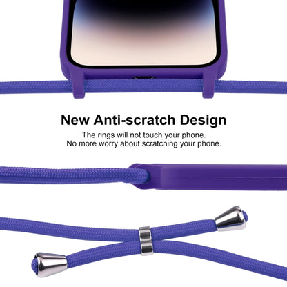 For iPhone 14 Pro Max Crossbody Lanyard Liquid Silicone Case(Purple) - iPhone 14 Pro Max Cases by PMC Jewellery | Online Shopping South Africa | PMC Jewellery