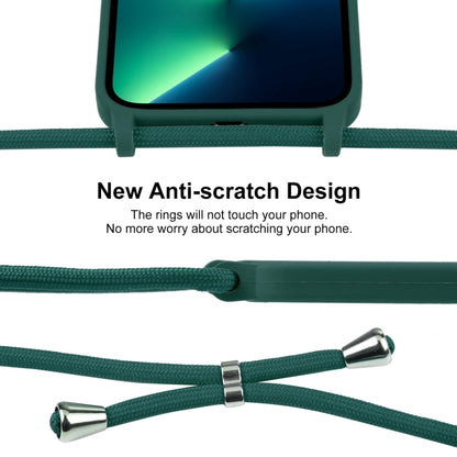 For iPhone 13 Pro Max Crossbody Lanyard Liquid Silicone Case(Pine Needle Green) - iPhone 13 Pro Max Cases by PMC Jewellery | Online Shopping South Africa | PMC Jewellery