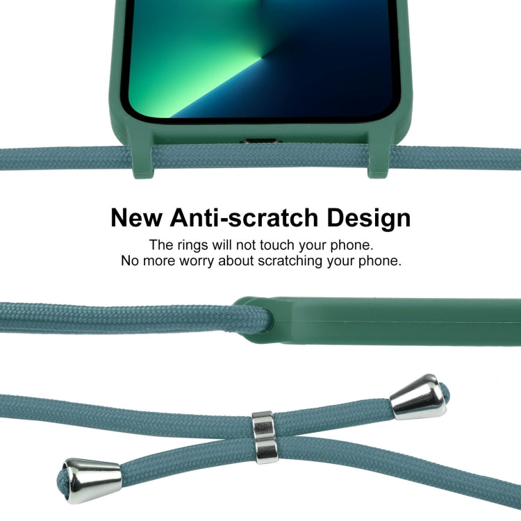 For iPhone 13 Pro Max Crossbody Lanyard Liquid Silicone Case(Emerald Green) - iPhone 13 Pro Max Cases by PMC Jewellery | Online Shopping South Africa | PMC Jewellery