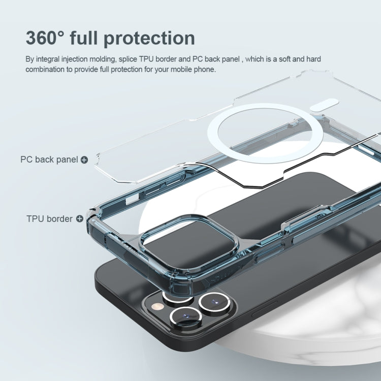 For iPhone 14 Pro NILLKIN Ultra Clear Magsafe PC + TPU Phone Case(Blue) - iPhone 14 Pro Cases by NILLKIN | Online Shopping South Africa | PMC Jewellery | Buy Now Pay Later Mobicred