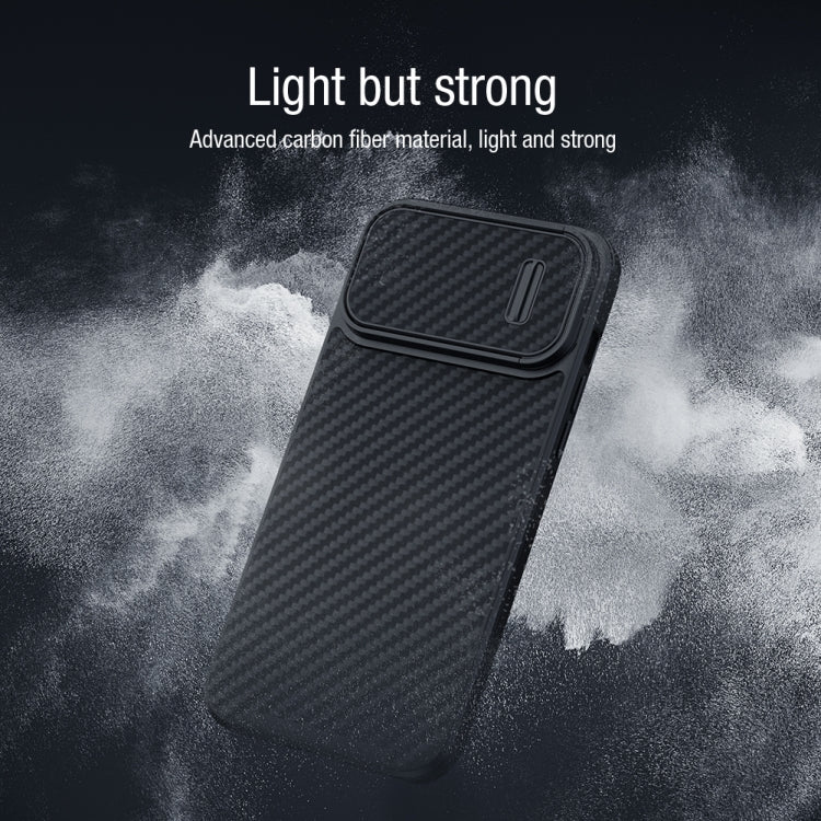 For iPhone 14 Plus  NILLKIN Synthetic Fiber Camshield Phone Case(Black) - free shipping - PMC TechLife - Order now!