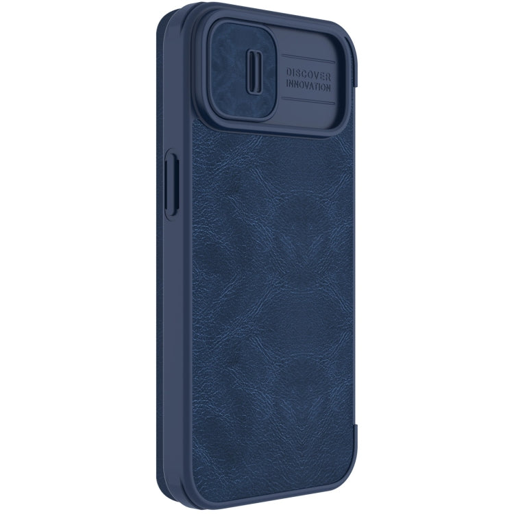 For iPhone 14 Plus  NILLKIN QIN Series Pro Crazy Horse Texture Leather Case(Blue) - iPhone 14 Plus Cases by NILLKIN | Online Shopping South Africa | PMC Jewellery