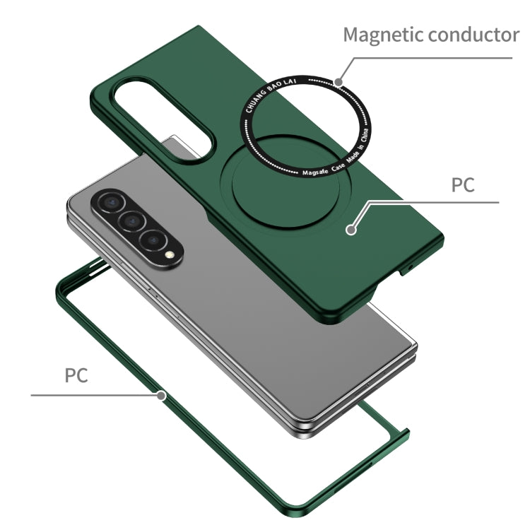 For Samsung Galaxy Z Fold4 Magsafe Magnetic Folding PC Phone Case(Green) - Galaxy Z Fold4 5G Cases by PMC TechLife | Online Shopping South Africa | PMC TechLife