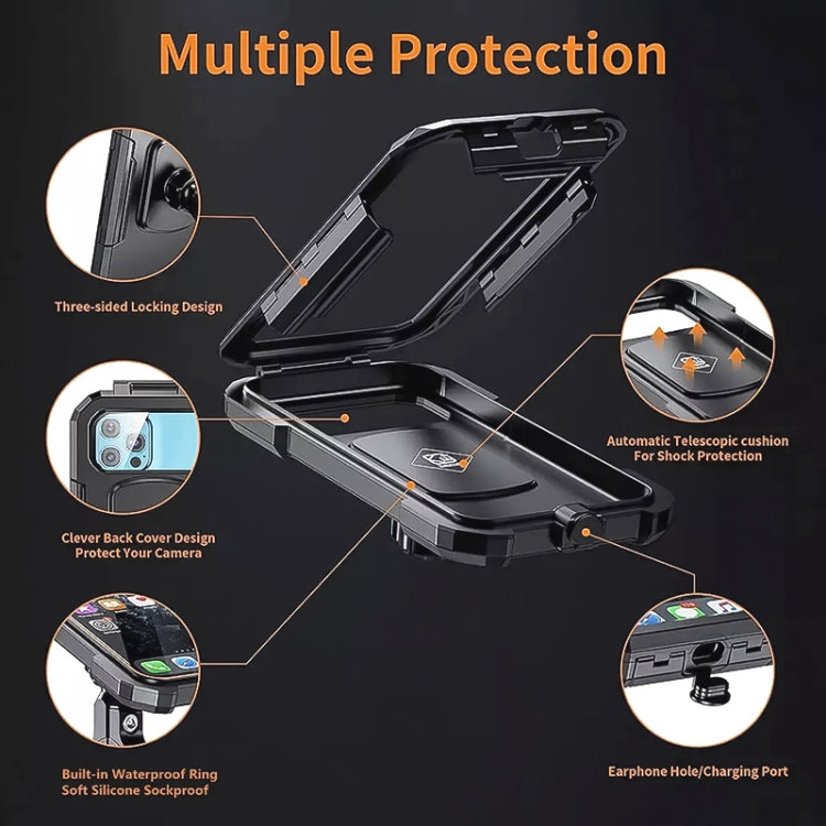 Kewig M18S-A2 Motorcycle / Bicycle Rearview Mirror Wireless Charging Waterproof Box Mobile Phone Holder - free shipping - PMC TechLife - Order now!