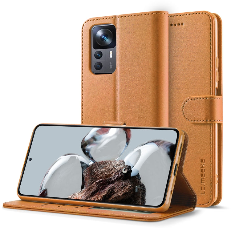 For Xiaomi 12T / 12T Pro LC.IMEEKE Calf Texture Leather Phone Case(Yellow) - free shipping - PMC TechLife - Order now!