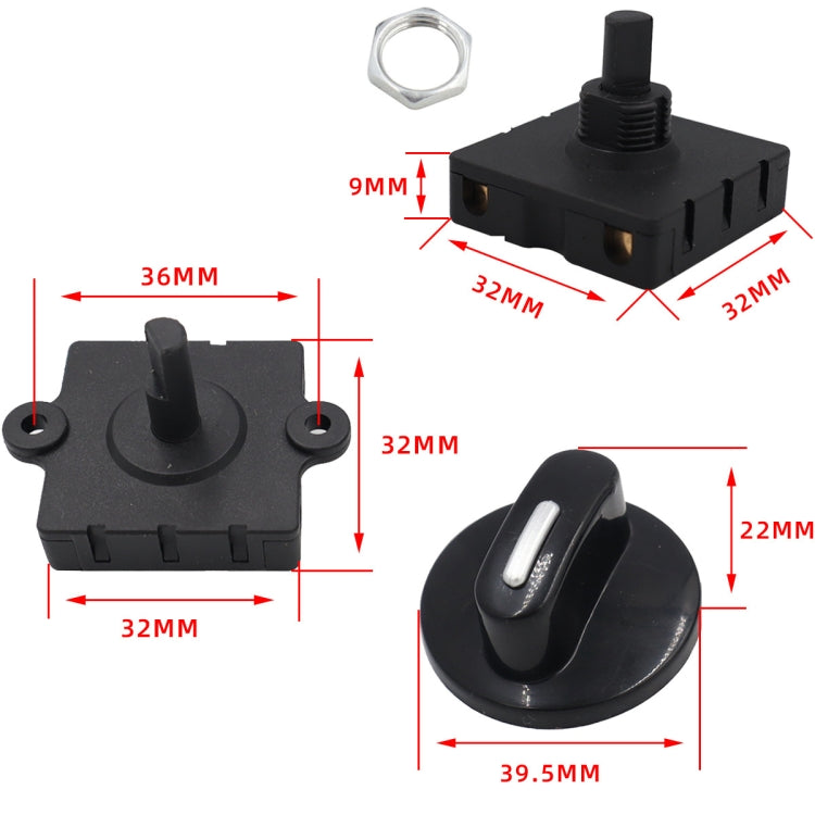 Type B 2 Pair 4 Gear 3 Speed Rotary Switch Fan Heater Speed Selector - Others by PMC TechLife | Online Shopping South Africa | PMC TechLife
