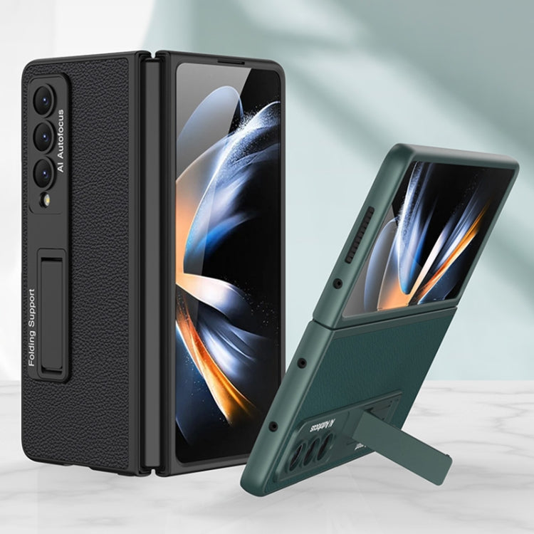 For Samsung Galaxy Z Fold4 GKK Ultra-thin Plain Leather Full Phone Case with Stand(Gold) - free shipping - PMC TechLife - Order now!