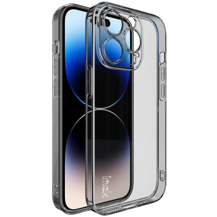 For iPhone 14 Pro Max imak UX-5 Series Shockproof TPU Protective Phone Case(Transparent Black) - iPhone 14 Pro Max Cases by imak | Online Shopping South Africa | PMC Jewellery | Buy Now Pay Later Mobicred