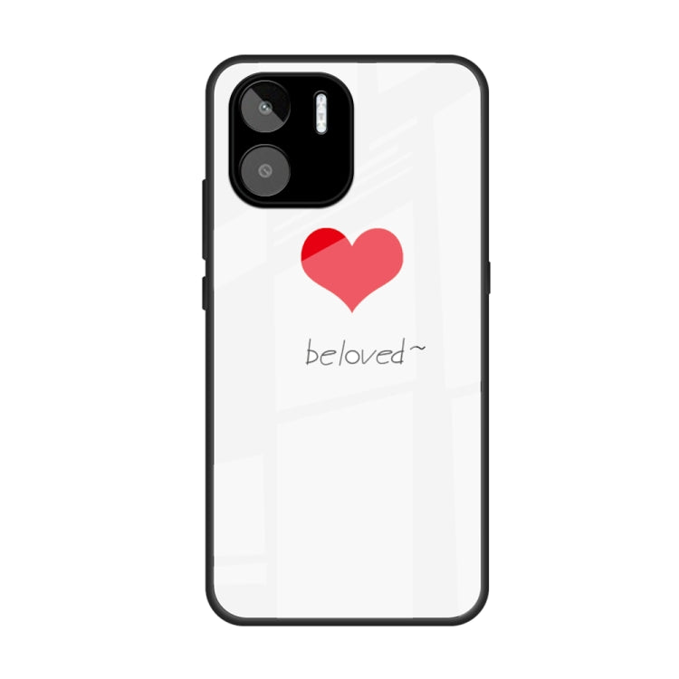 For Xiaomi Redmi A1 4G Colorful Painted Glass Phone Case(Red Heart) - Xiaomi Cases by PMC Jewellery | Online Shopping South Africa | PMC Jewellery