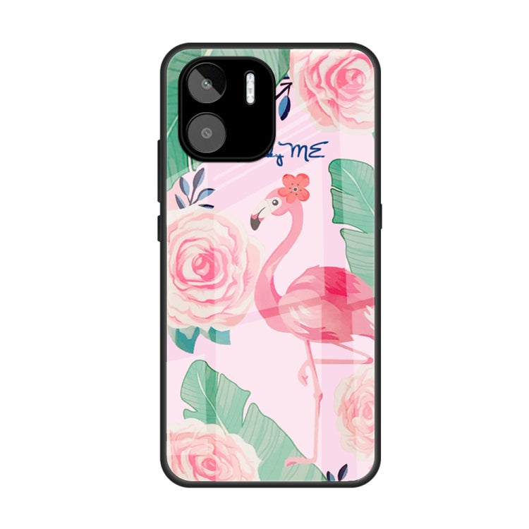 For Xiaomi Redmi A1 4G Colorful Painted Glass Phone Case(Flamingo) - Xiaomi Cases by PMC Jewellery | Online Shopping South Africa | PMC Jewellery