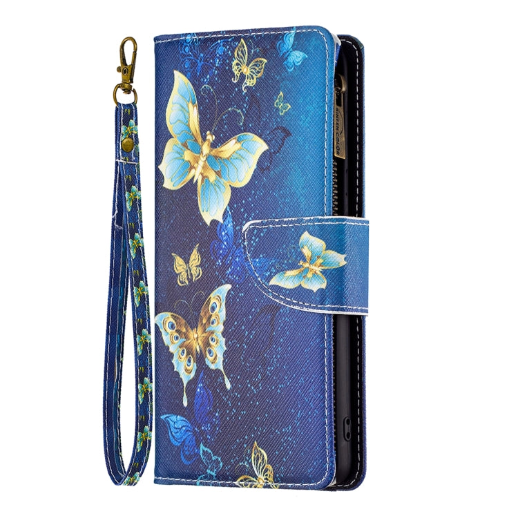 For Samsung Galaxy A14 5G Colored Drawing Pattern Zipper Leather Phone Case(Gold Butterfly) - free shipping - PMC TechLife - Order now!